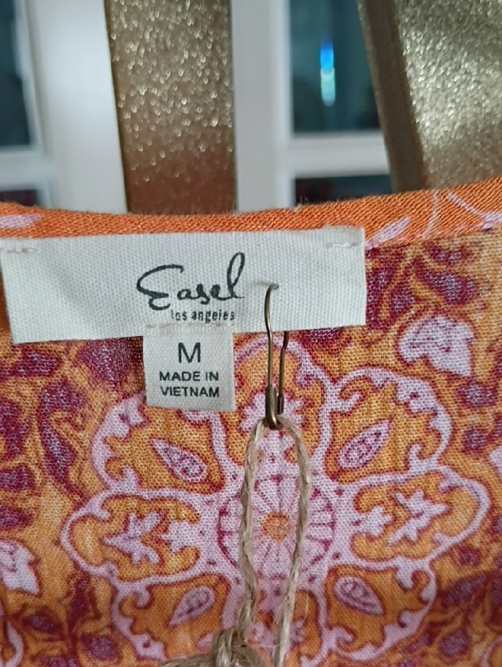 Easel Los Angeles Maxi Patchwork Floral Dress in Pink, Orange & Green - Picture 8 of 8